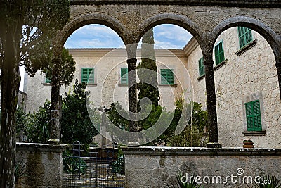 Monastery Santuari de Cura on Puig de Randa Stock Photo