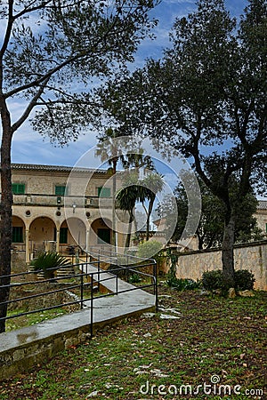 Monastery Santuari de Cura on Puig de Randa Stock Photo