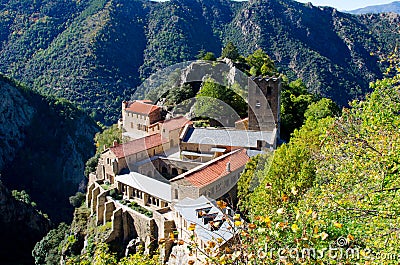 St. Martin de Canigou in the pyrenees in France Editorial Stock Photo