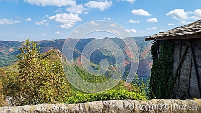 Monastery view mountaintops balkans Stock Photo