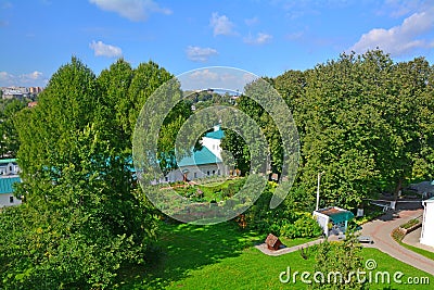 Monastery walls and courtyard in the Museum Alexandrovskaya Sloboda, Alexandrov city, Vladimir region, Russia Stock Photo