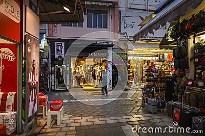 Monastiraki neighborhood in Athens. Editorial Stock Photo