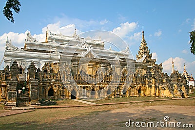 Monastry Maha Aungmye Bonzan in Ava, Myanmar Stock Photo