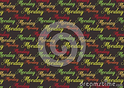 Monday text pattern for wallpaper use Stock Photo