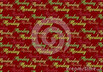 Monday text pattern for wallpaper use Stock Photo