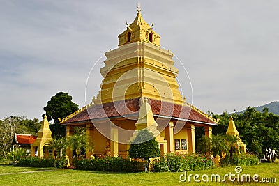 MondopMandapa.Wat Si Po Chai,Na Haeo District,Loei Province,Thailand. Stock Photo