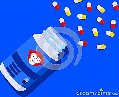 Illustration of monkey pox medication and drugs Vector Illustration