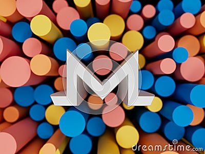 Monero Coin Crypto Extrude Circle Abstract Modern 3D Illustration Concept Editorial Stock Photo