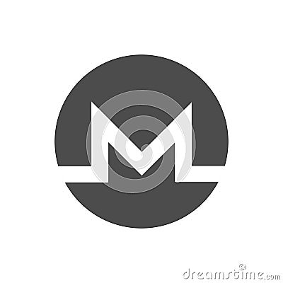 Monero coin symbol logo. Vector Illustration