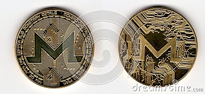 Monero front back Editorial Stock Photo