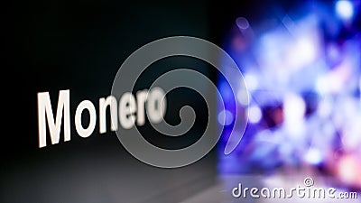 Monero Cryptocurrency token. behavior of the cryptocurrency exchanges, concept. Modern financial technologies. Editorial Stock Photo