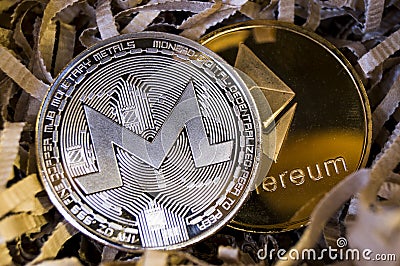 Monero is a modern way of exchange and this crypto currency Editorial Stock Photo