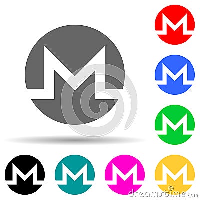 monero multi color style icon. Simple glyph, flat vector of crepto currency icons for ui and ux, website or mobile application Editorial Stock Photo