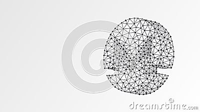 Monero, xmr cryptocurrency. Abstract digital wireframe, low poly mesh, polygonal vector white origami 3d illustration. Crypto Vector Illustration