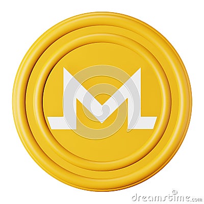 Monero XMR 3d rendering isometric icon. Vector Illustration
