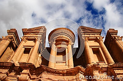 Monestry at Petra, Jordan Stock Photo