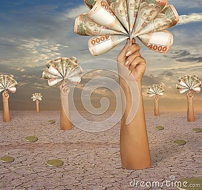 Monetary field Stock Photo