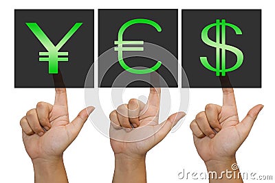 Monetary icon button Stock Photo