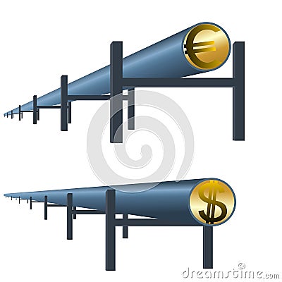 Monetary oil pipe Stock Photo