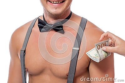 Monetary reward for an erotic dance Stock Photo