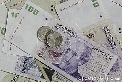 Money from Argentina Stock Photo