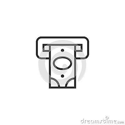 Money ATM icon in flat style. Exchange cash vector illustration on white isolated background. Banknote bill business concept Vector Illustration