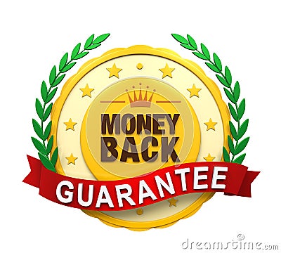 Money Back Guaranteed Label Stock Photo
