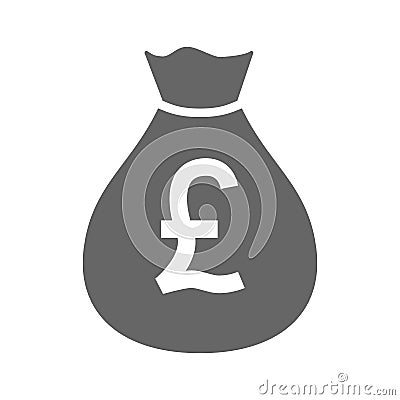 Money bag currency simple design icon. uk pound moneybag icon. Vector Illustration
