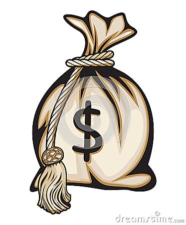 Money bag with dollar sign Vector Illustration