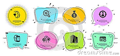 Money bag, Heart and Like icons set. Face biometrics, Web timer and Skin condition signs. Vector Vector Illustration