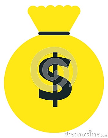 Money bag icon. Canvas sack with dollar sign Vector Illustration