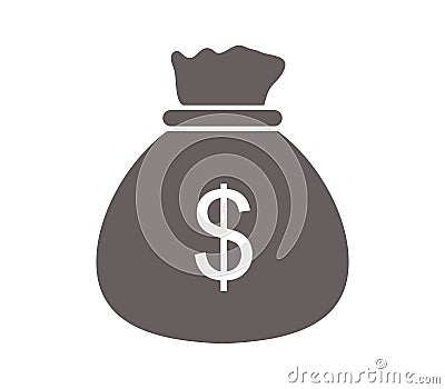 Money bag icon illustrated Stock Photo