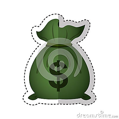 Money bag isolated icon Vector Illustration