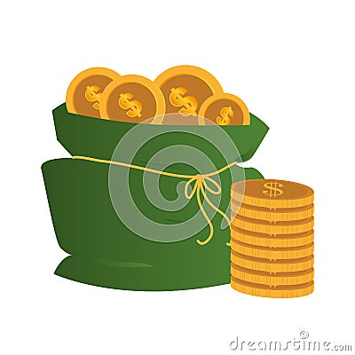 Money bag isolated icon Vector Illustration