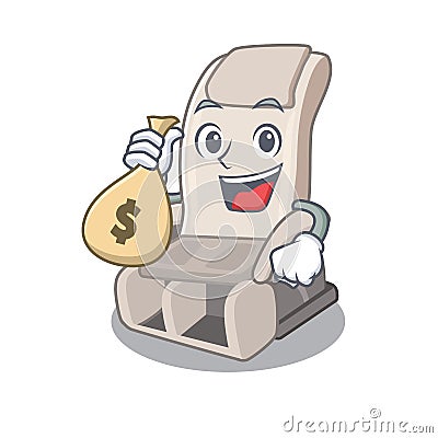 With money bag massage chair isolated in the character Vector Illustration