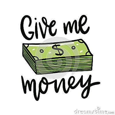 Money bag vector icon. Hand drawn vector cartoon style illustration. Isolated on white background Cartoon Illustration