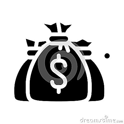 Money bags glyph icon vector isolated illustration Vector Illustration