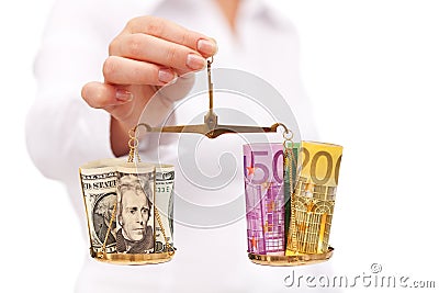 Money balance - financial concept Stock Photo