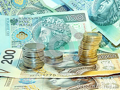 Money - banknotes and coins Stock Photo