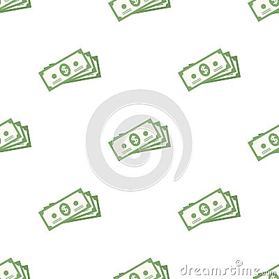 Money Banknotes Icon Seamless Pattern Vector Illustration