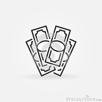 Money banknotes outline icon Vector Illustration