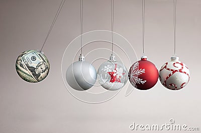 Money bauble collision balls concept Stock Photo