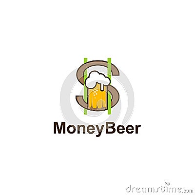 Money beer Vector Illustration