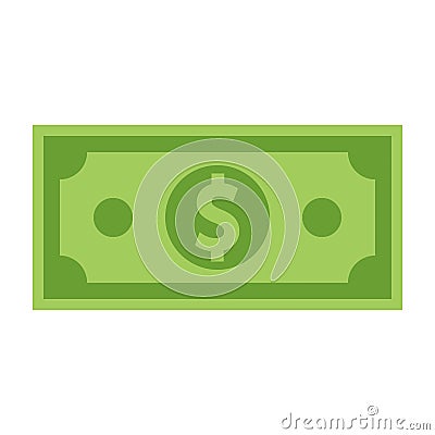 Money bill isolated on white background. Vector illustration. Vector Illustration