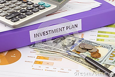 Money for budget management and investment plan Stock Photo