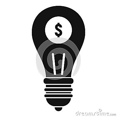 Money bulb idea icon, simple style Vector Illustration