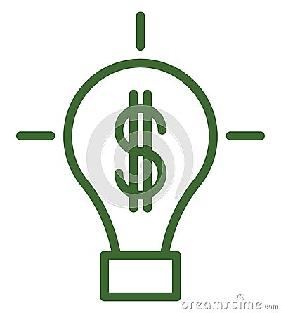 Money bulb, icon Vector Illustration