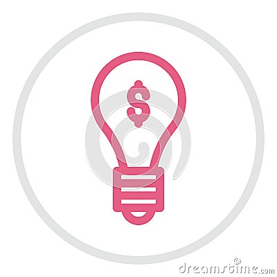 Money bulb, icon Vector Illustration