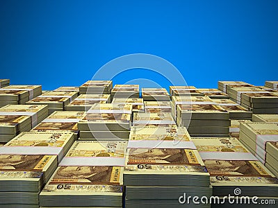 Money of Bulgaria. Bulgarian banknotes background Stock Photo