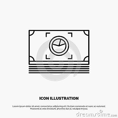Money, Bundle, Cash, Dollar Line Icon Vector Vector Illustration